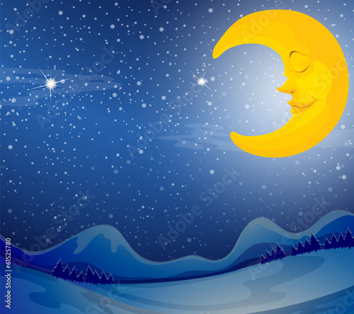 A sleeping moon