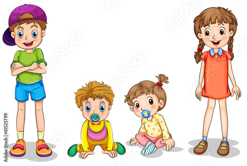 Two kids and two infants