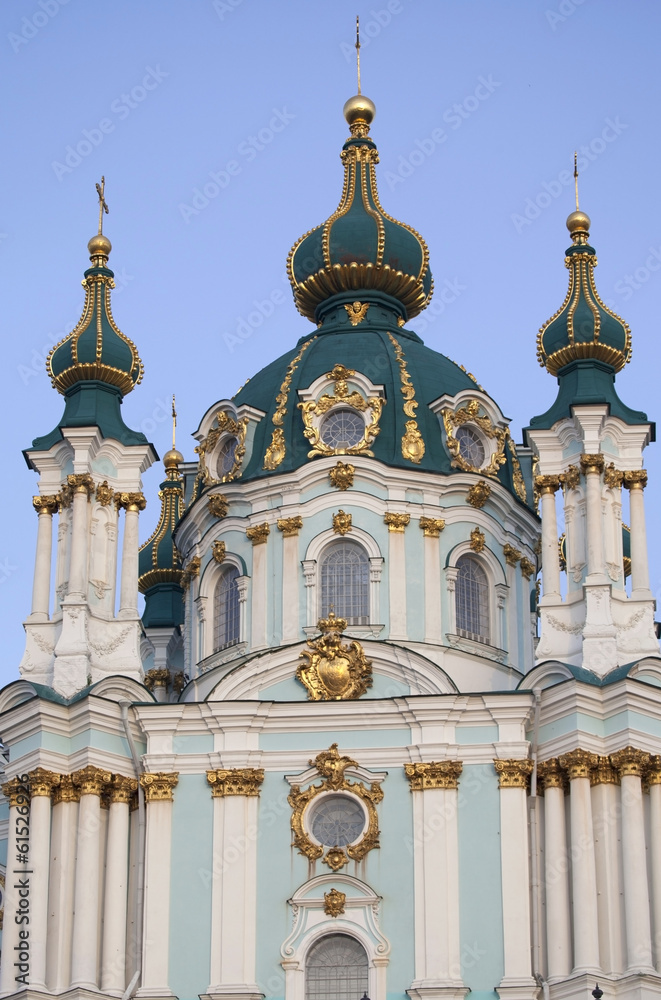Lateral part of St Andrew's Church in Kiev, Ukraine.