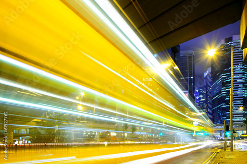 Busy traffic in Hong Kong at night