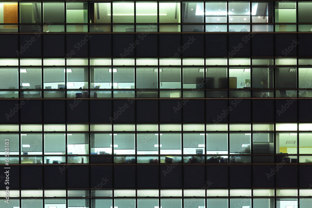 Exterior of office building at night Exterior of office building at night