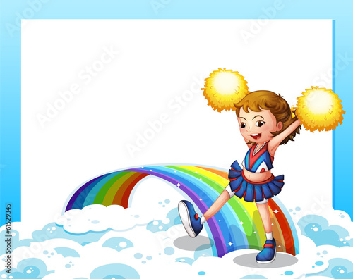 An empty template with a cheerer and a rainbow