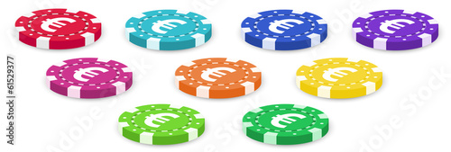 Colorful poker chips