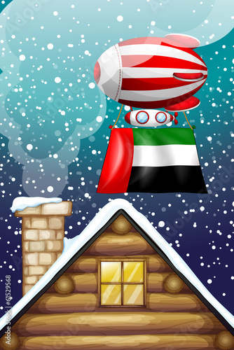 A floating balloon with the UAE flag