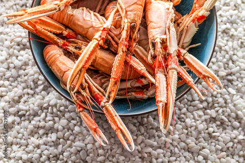 Seafood served on the beach photo