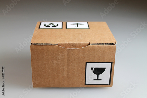 cardboard box with icons photo