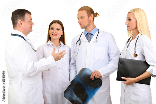 Medical workers isolated on...