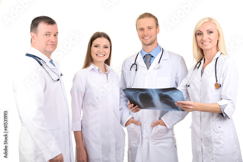 Medical workers isolated on...