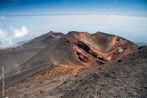 View of the volcanic landscape around Mount Etna photo