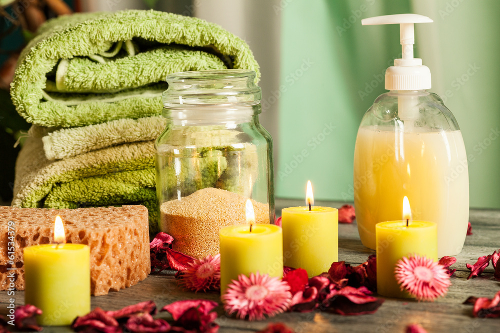 SPA still life: aromatherapy candle and other SPA still life: aromatherapy candle and other