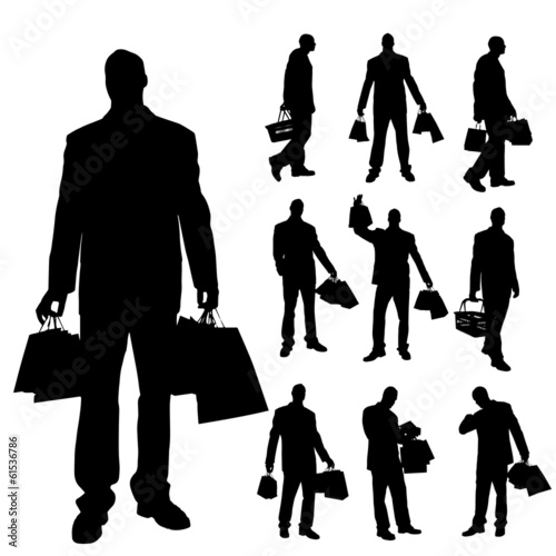 Vector silhouettes of men.