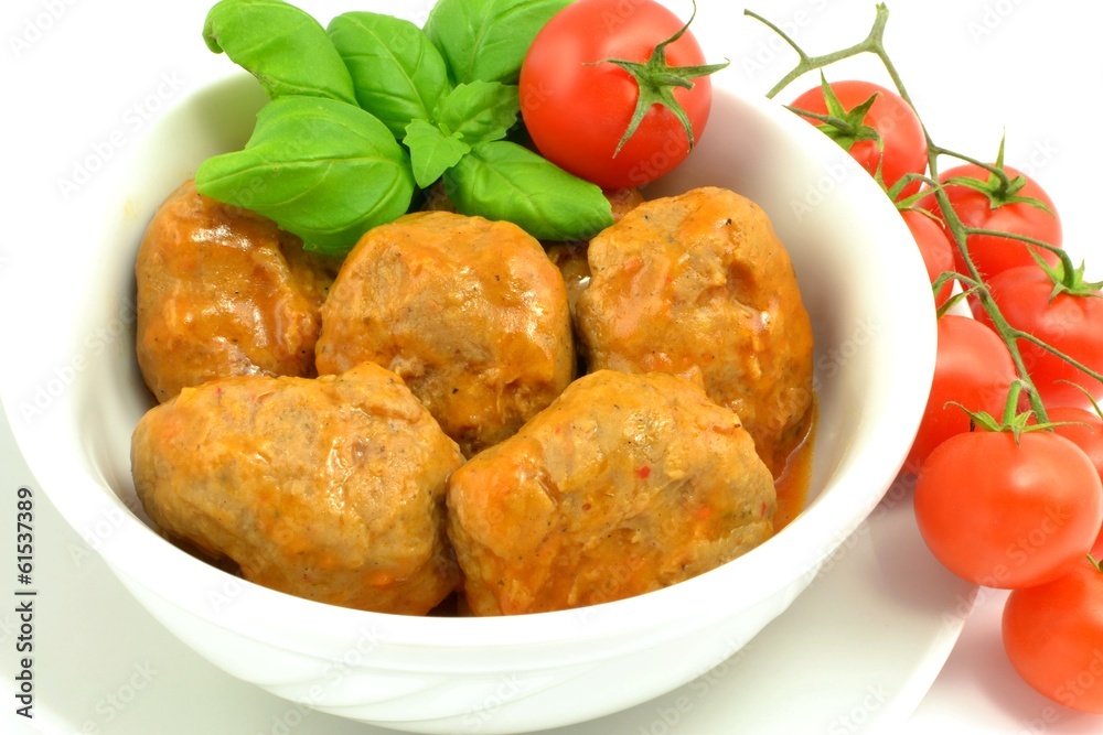 meatballs with minced meat in tomato sauce