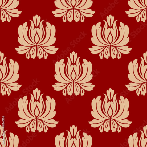 Damask style repeat floral design