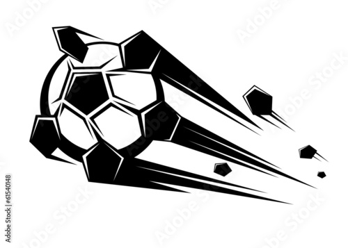 Speeding soccer ball loosing its pentagons