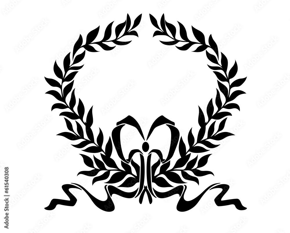 Obraz premium Foliate wreath with decorative bow