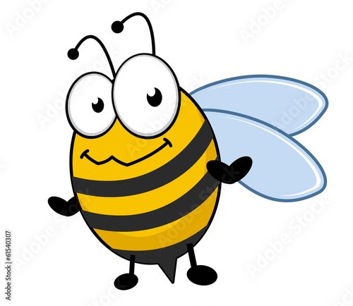 Cute little honey bee with a bemused expression