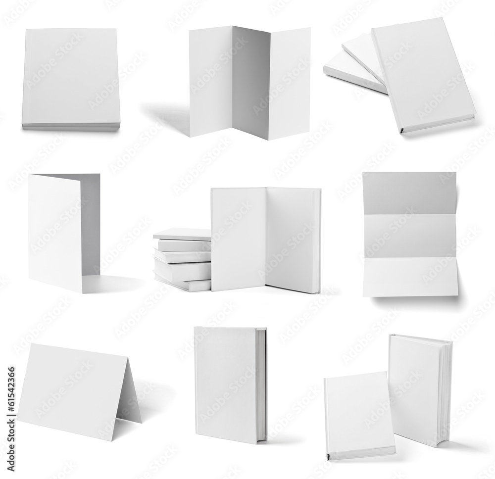 leaflet notebook textbook white blank paper template book Stock Photo