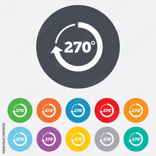 Angle 270 degrees sign icon. Geometry math symbol