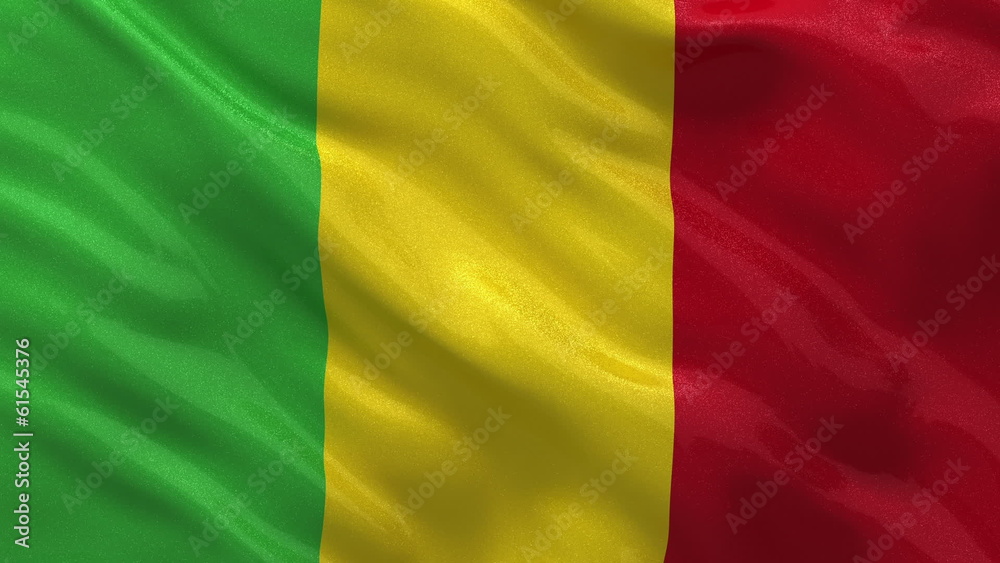 Flag of Mali waving in the wind - seamless loop Flag of Mali waving in the wind - seamless loop