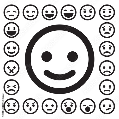 Smiley faces icons set