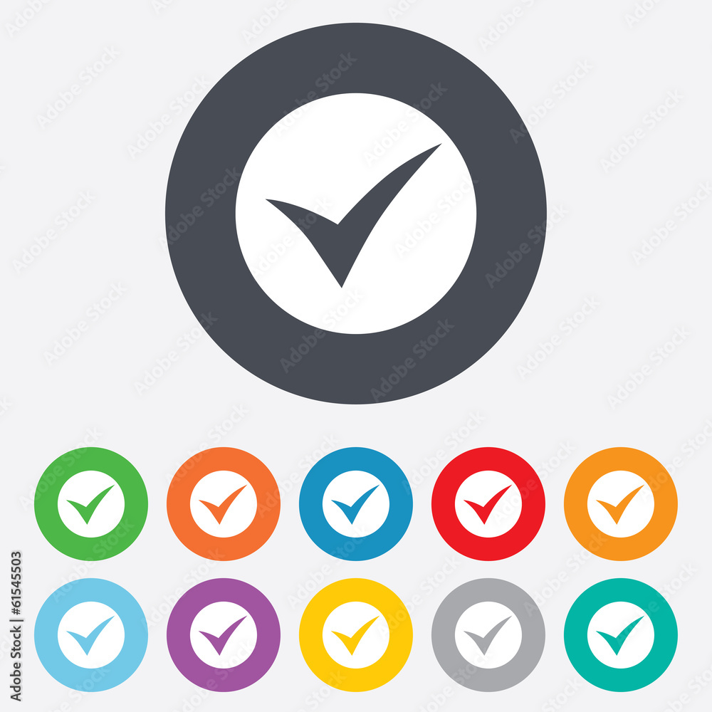 Check sign icon. Yes symbol. Check sign icon. Yes symbol.