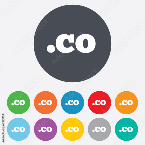 Domain CO sign icon. Top-level internet domain