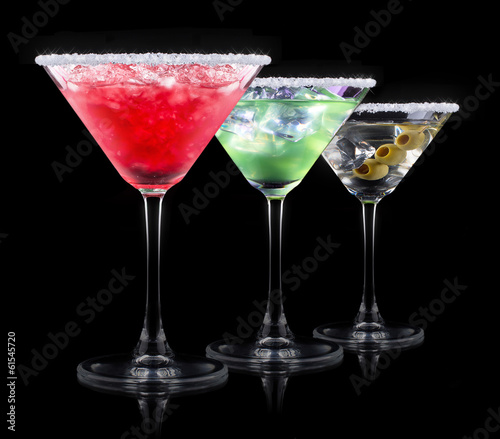 Wallpaper Mural alcohol cocktail set on a black Torontodigital.ca