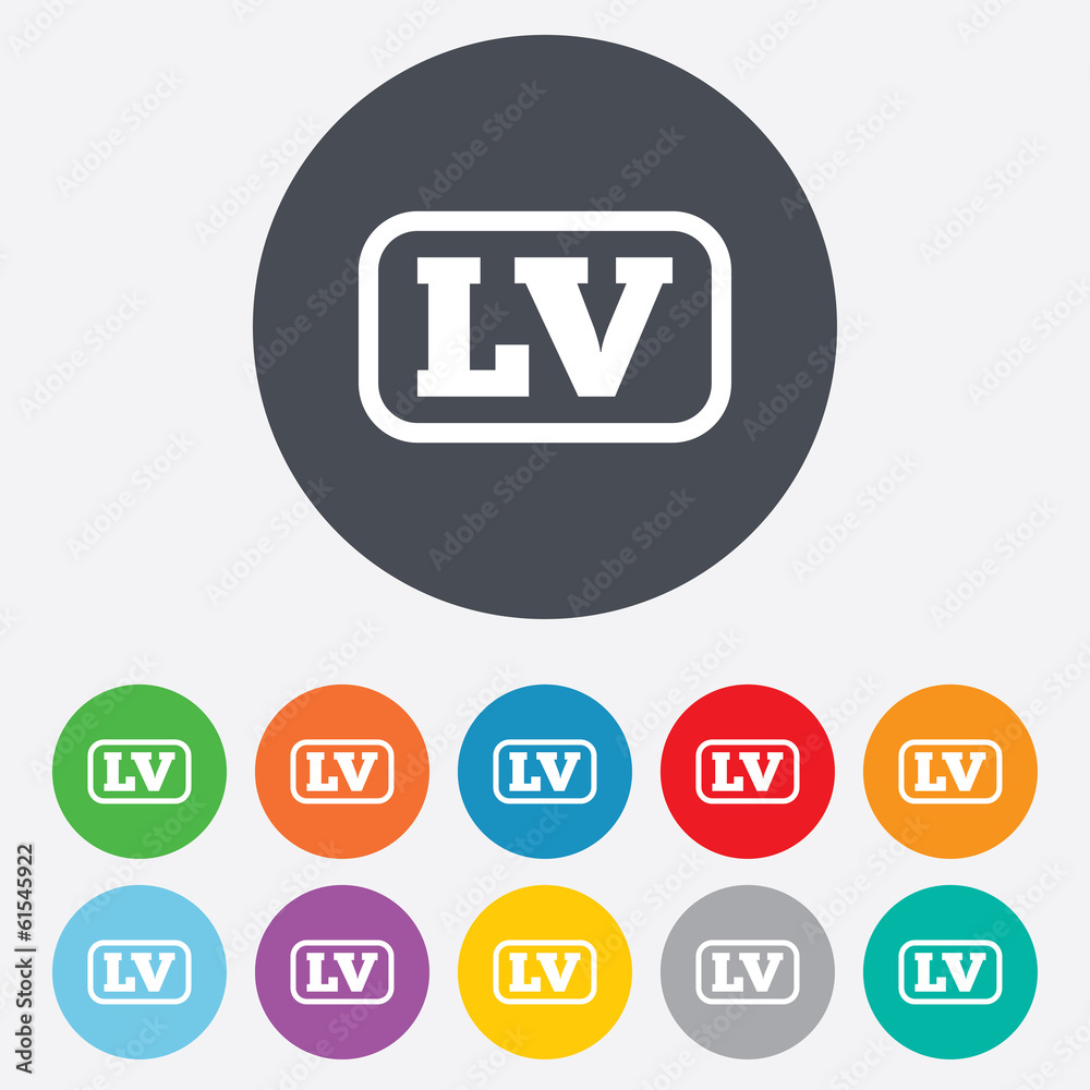 Latvian language sign icon. , translation Latvian language sign icon. , translation