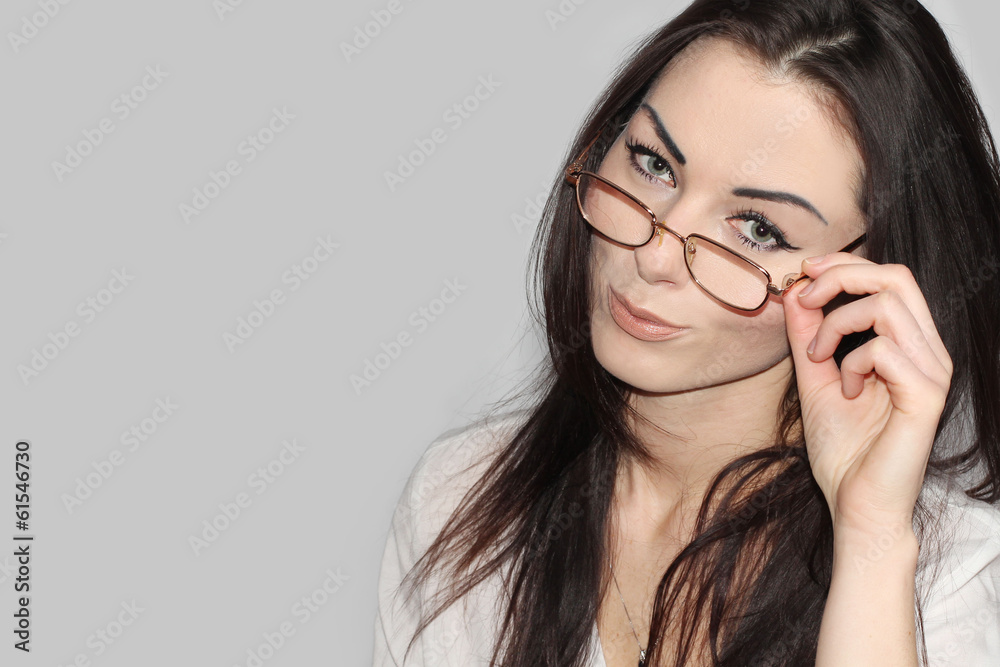 Portrait of beautiful business woman wearing glasses Portrait of beautiful business woman wearing glasses
