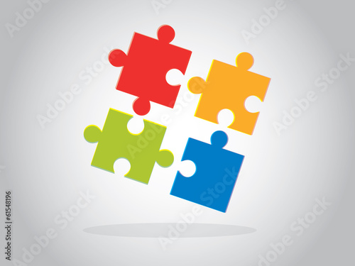 Multicolor puzzle pieces illustration