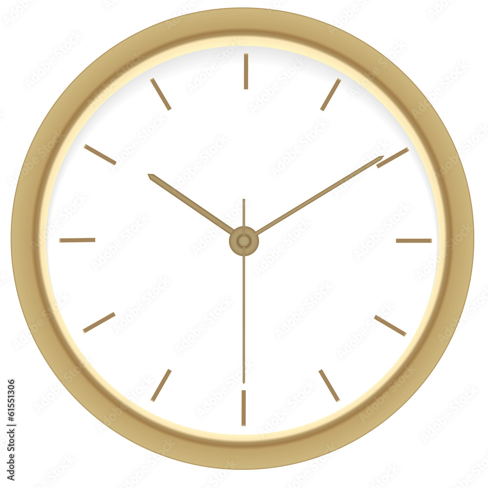 Golden clock. Vector illustration Golden clock. Vector illustration