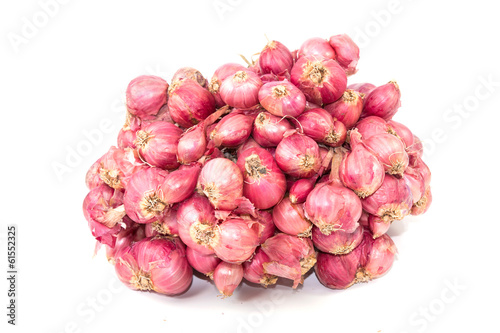 Shallots isolated on white background.