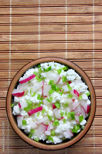 Cottage cheese with radish and chives