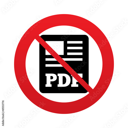 No PDF file document icon. Download pdf button.