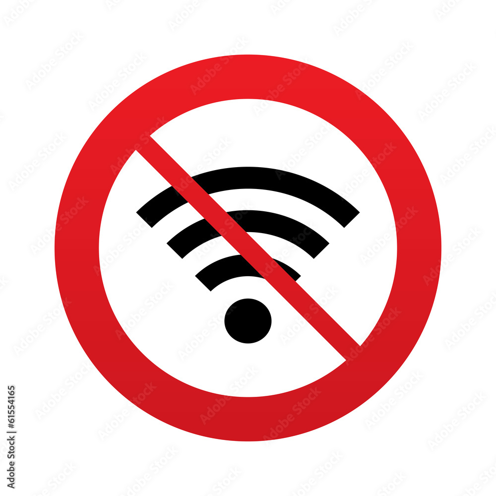 No Wifi sign. Wi-fi symbol. Wireless Network. No Wifi sign. Wi-fi symbol. Wireless Network.