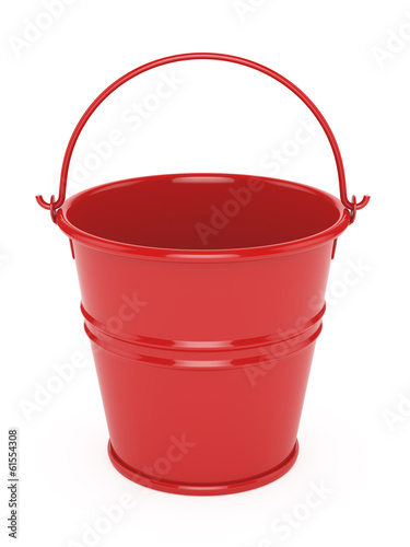 Red metal bucket