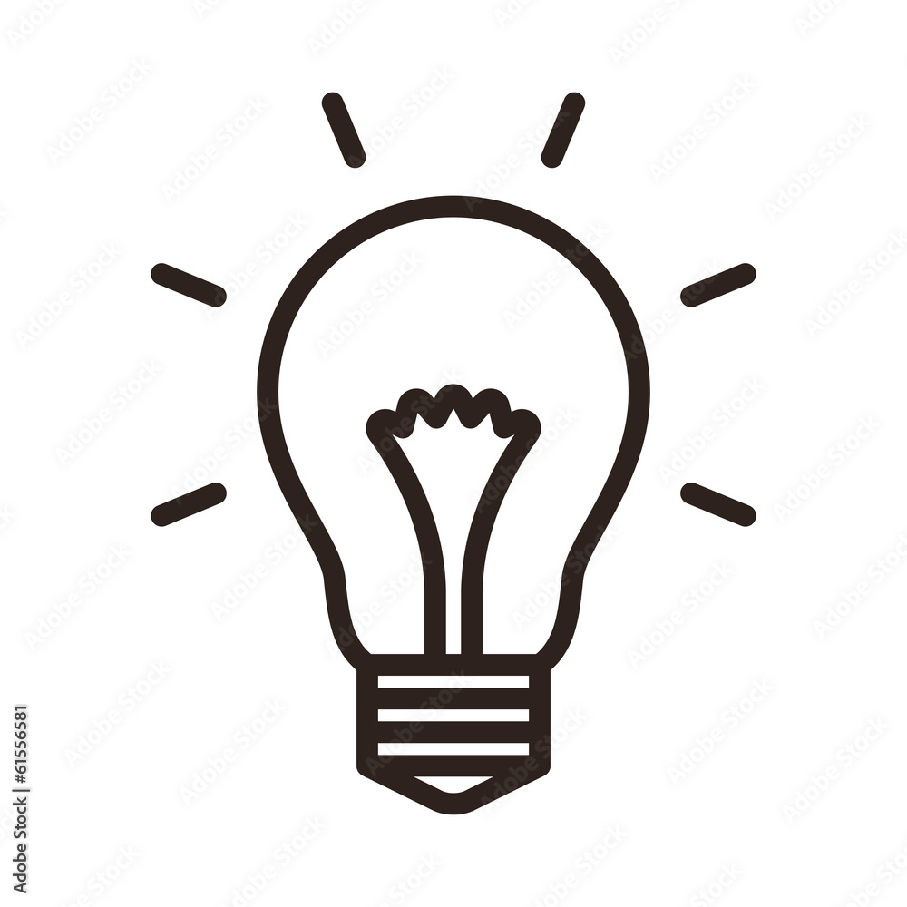 Bulb icon isolated on white background Bulb icon isolated on white background