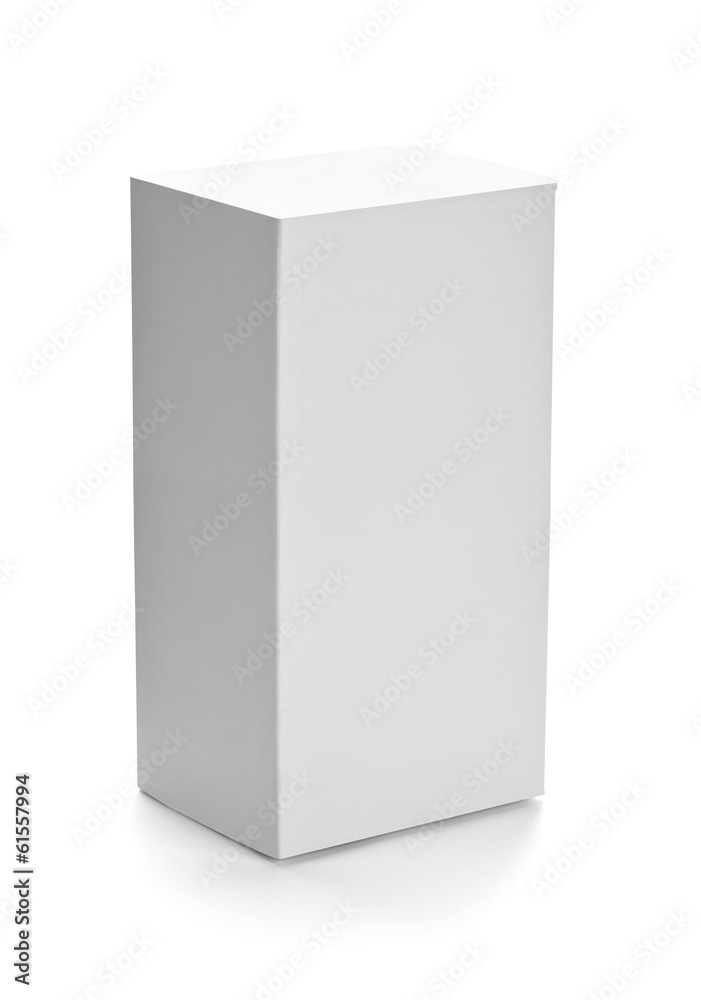 white box container template blank package