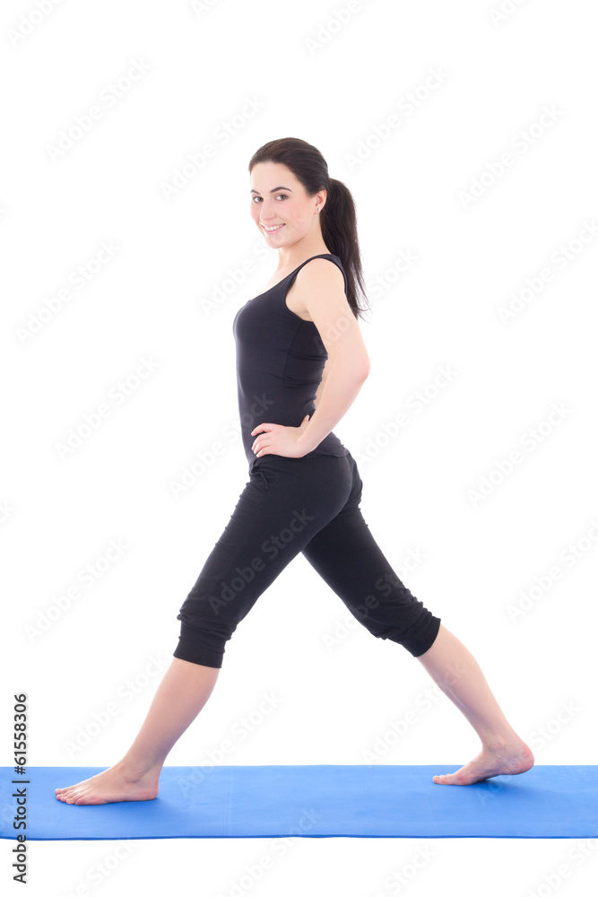 attractive woman stretching and exercise isolated on white attractive woman stretching and exercise isolated on white