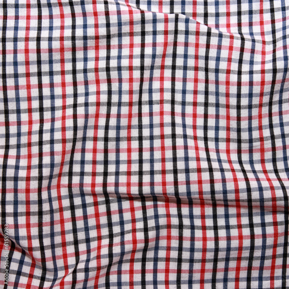 Crumple texture checkered picnic blanket.