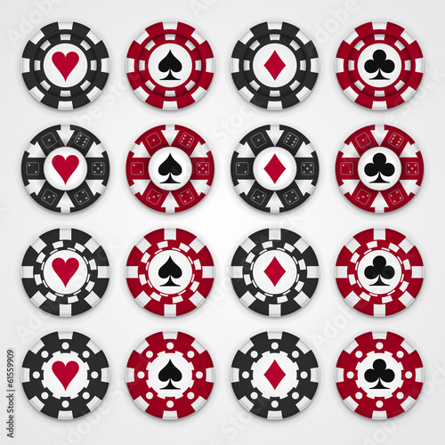 Nice set of casino gambling chips