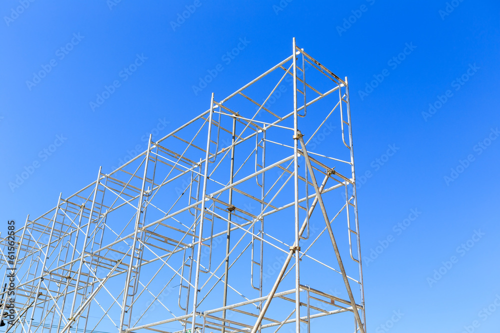 scaffolding on blue sky