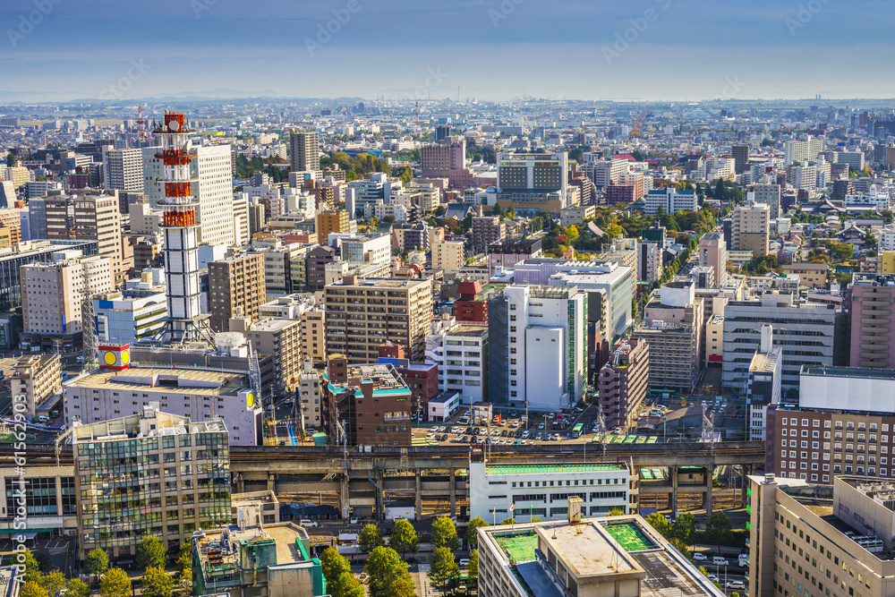 Sendai, Japan cityscape in the central ward