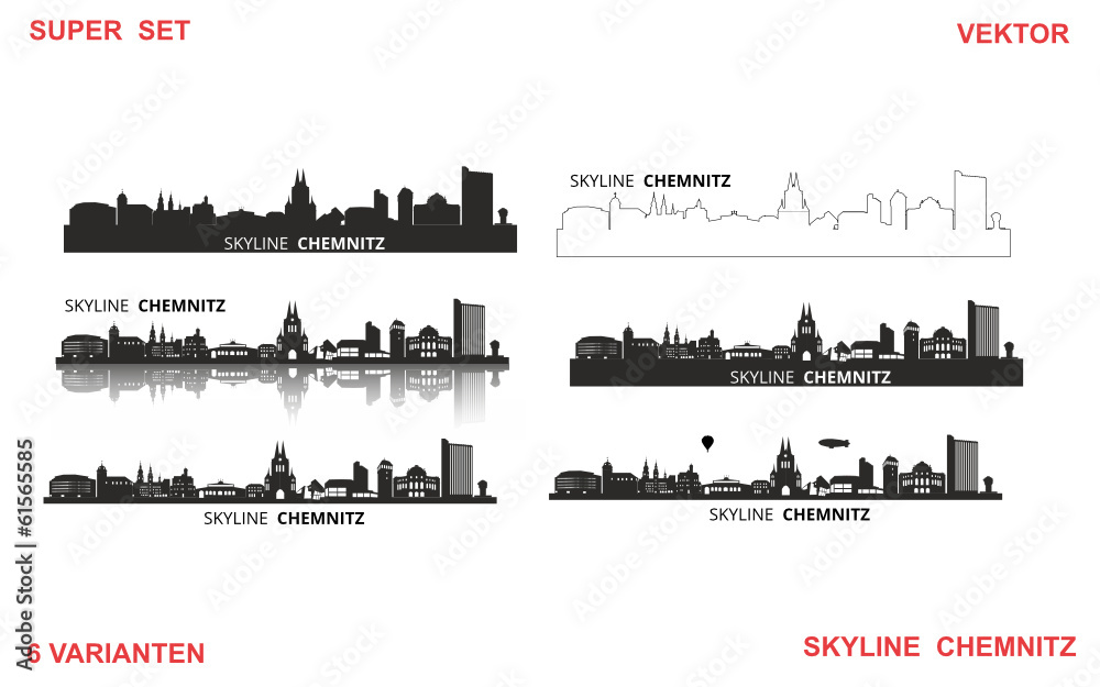 Skyline Chemnitz Stock-Vektorgrafik | Adobe Stock