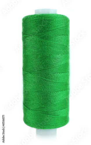 Colored spool of thread isolated on white