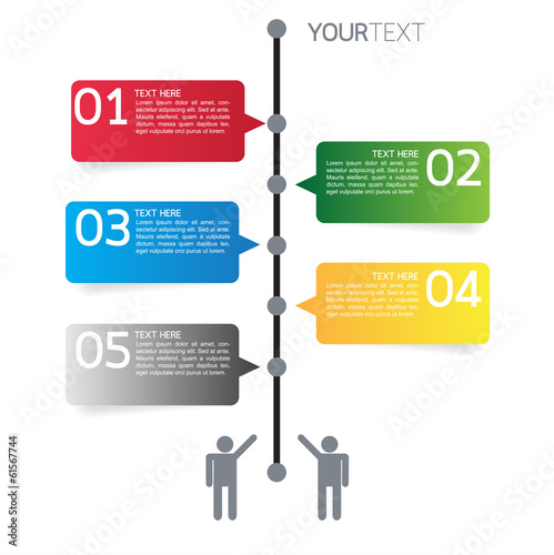 Vector progress icons for five steps or options