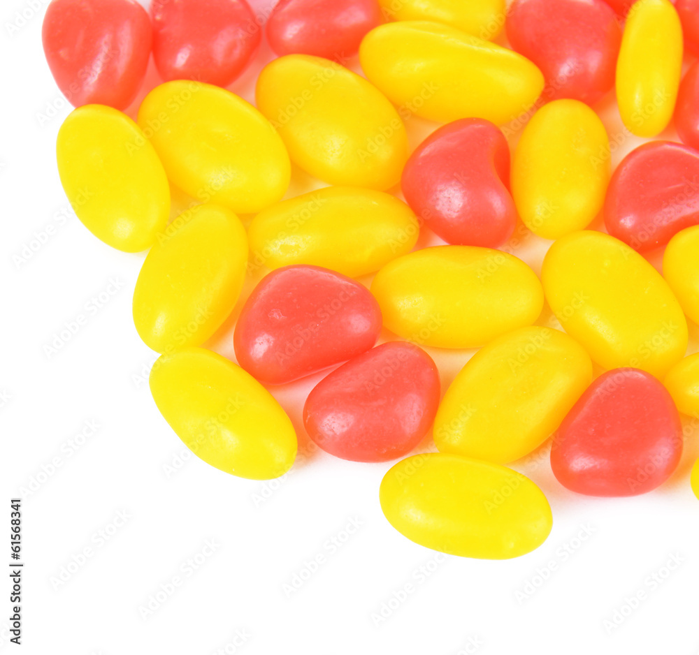 Different colorful fruit candy isolated on white Different colorful fruit candy isolated on white
