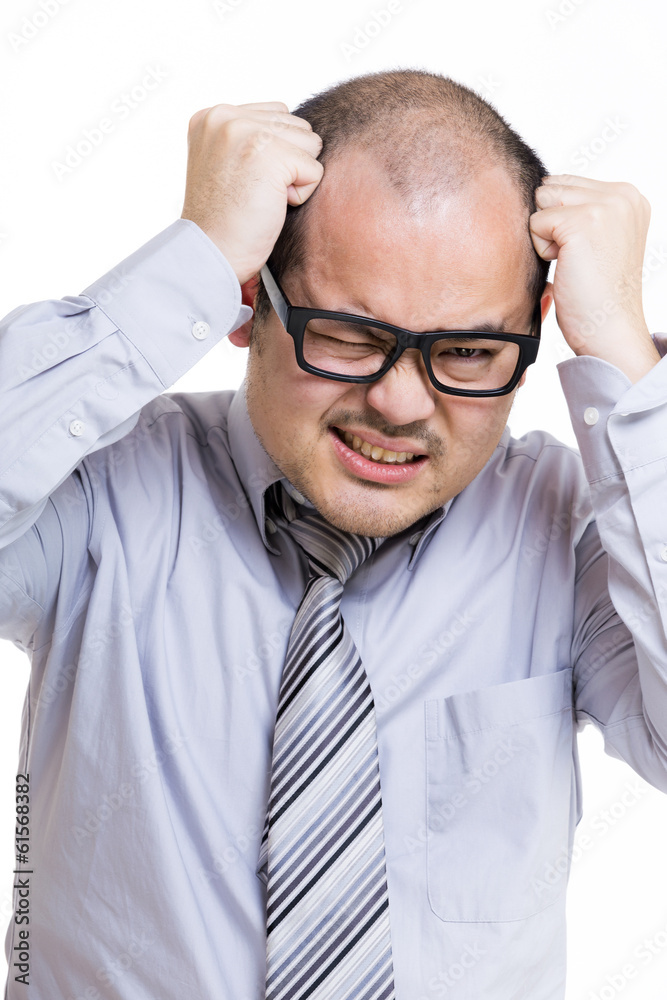 Asian businessman under stress Asian businessman under stress