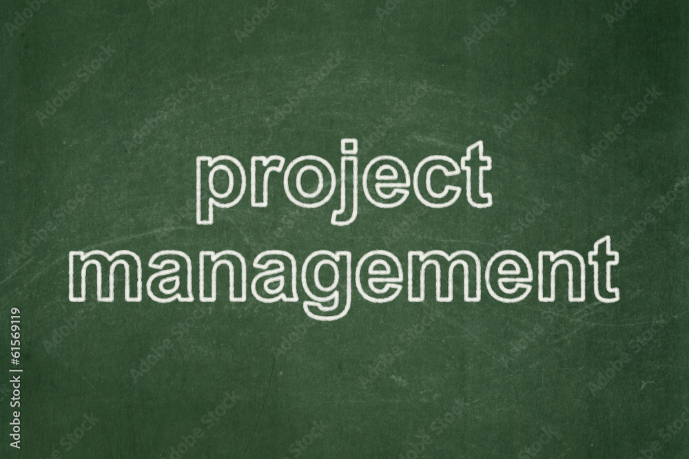 Business concept: Project Management on chalkboard background Business concept: Project Management on chalkboard background