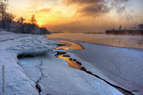 sunset on the river
